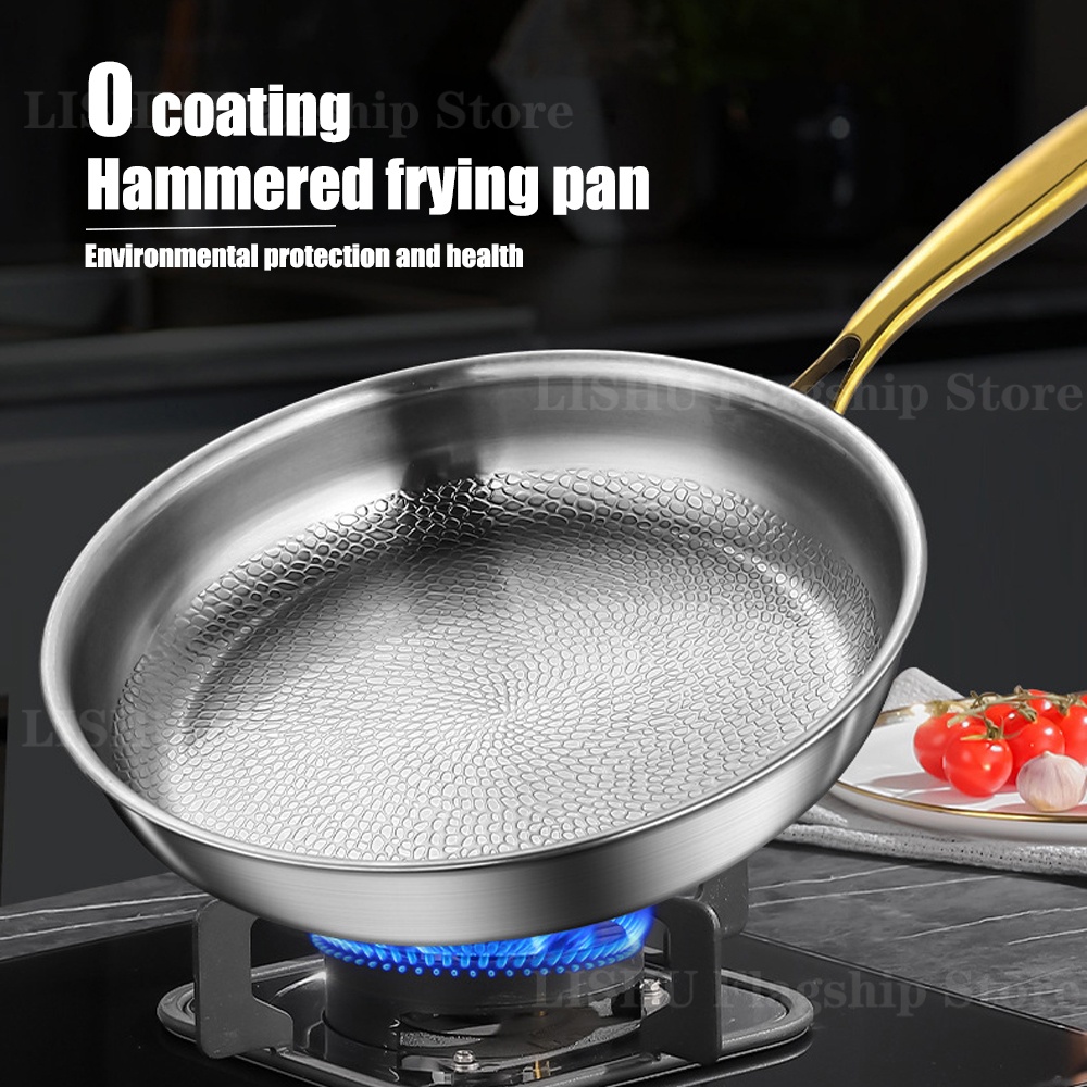 Home Cooking Cookbook - 22/24/26/28/30cm 티타늄 스테인리스 스틸 프라이팬 논스틱